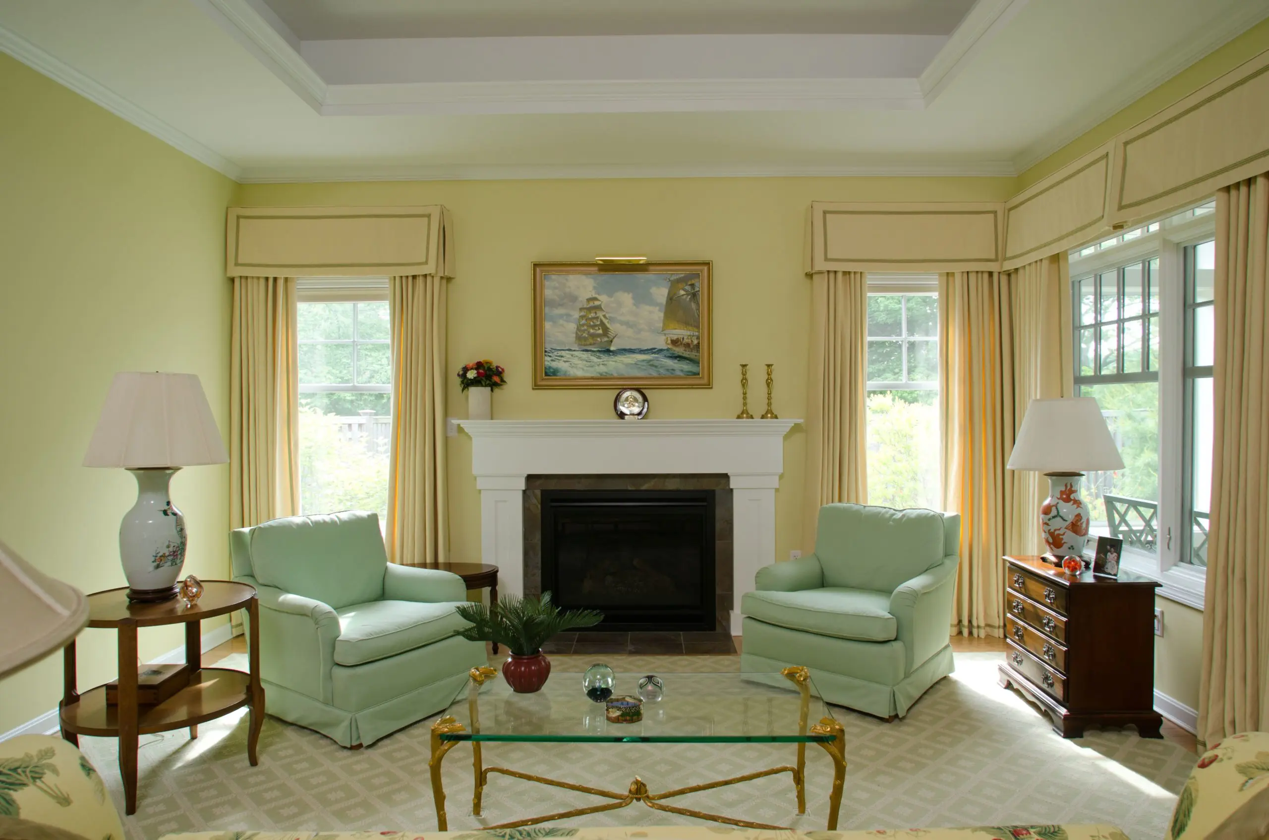 Picture of a cozy and well-lit den in a senior living apartment.