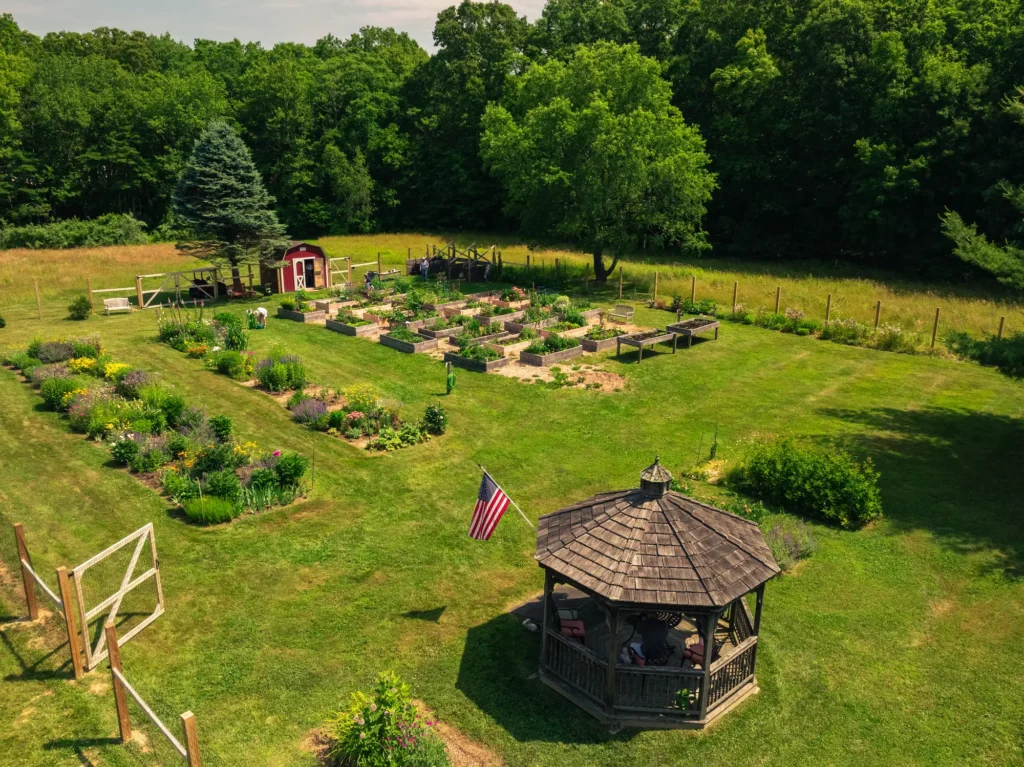 aerial view of gardens at Essex Meadows