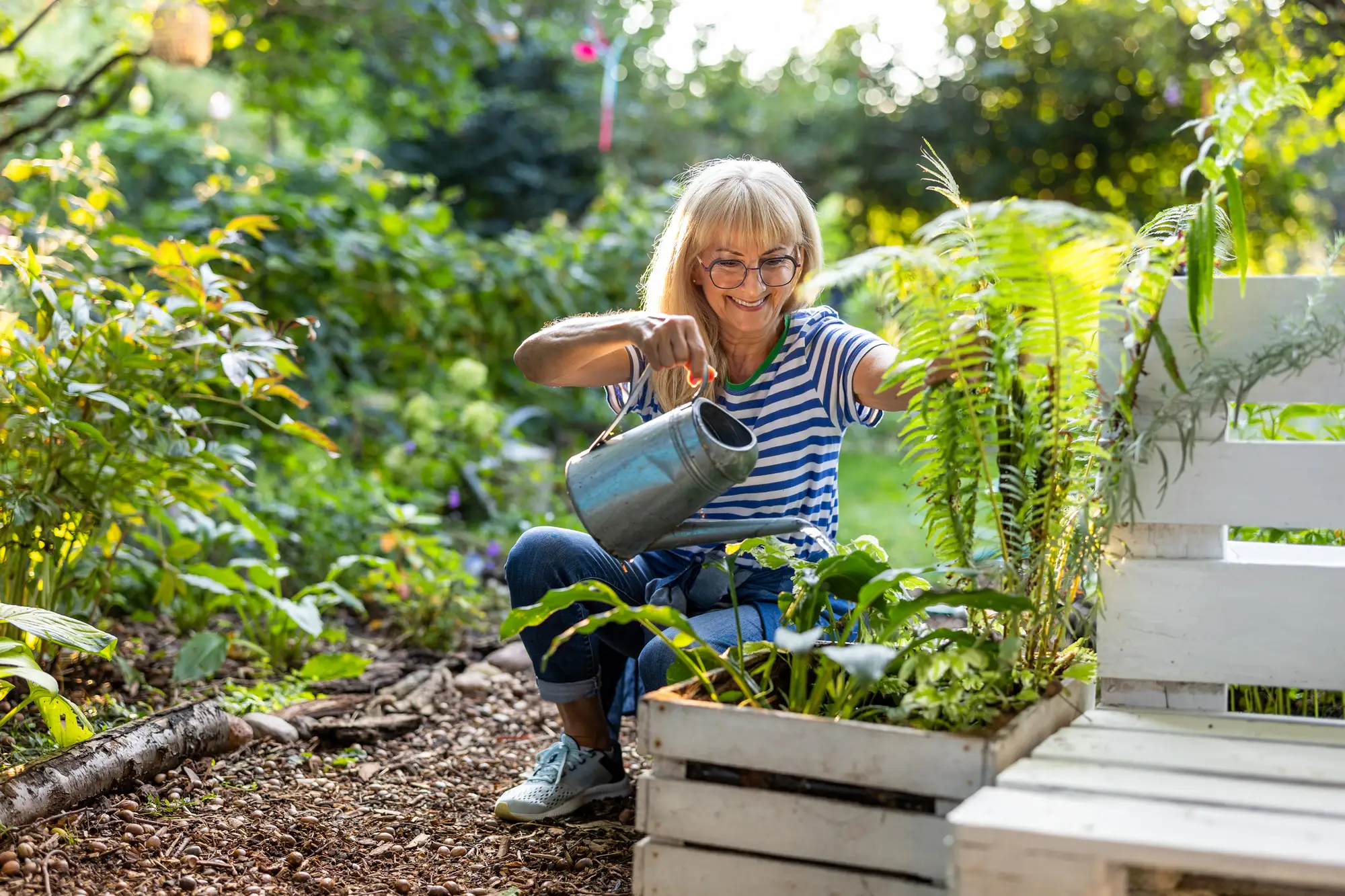Senior woman gardening